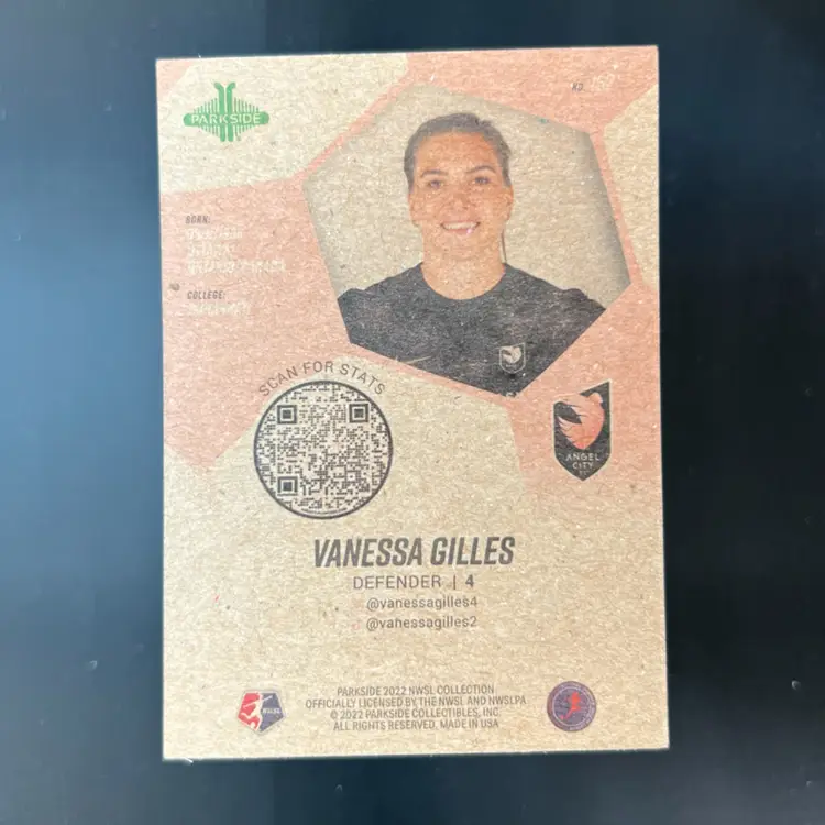 Vanessa Gilles 2022 Parkside NWSL Vintage Stock /200 Soccer Card