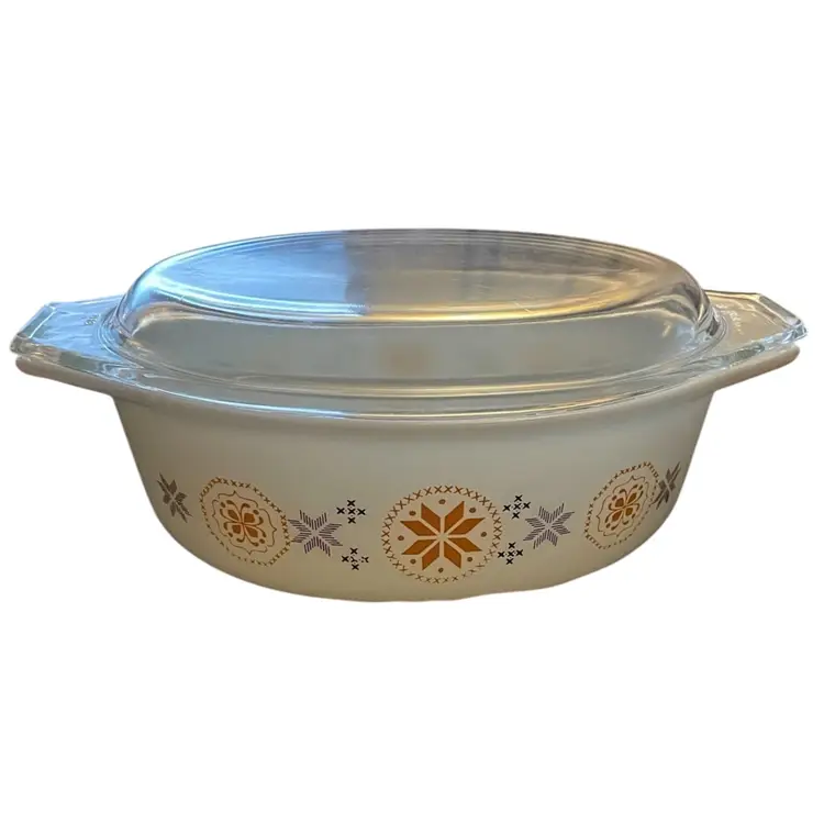 Vintage Pyrex USA Town & Country Oval 1 1/2 Qt Casserole Baking Dish w/Lid #043