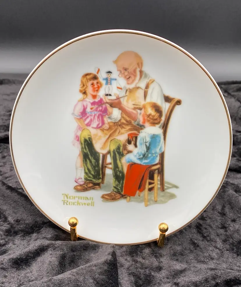 Vintage 1984 Norman Rockwell Collector Plate, "The Toymaker", 6.5”, MINT