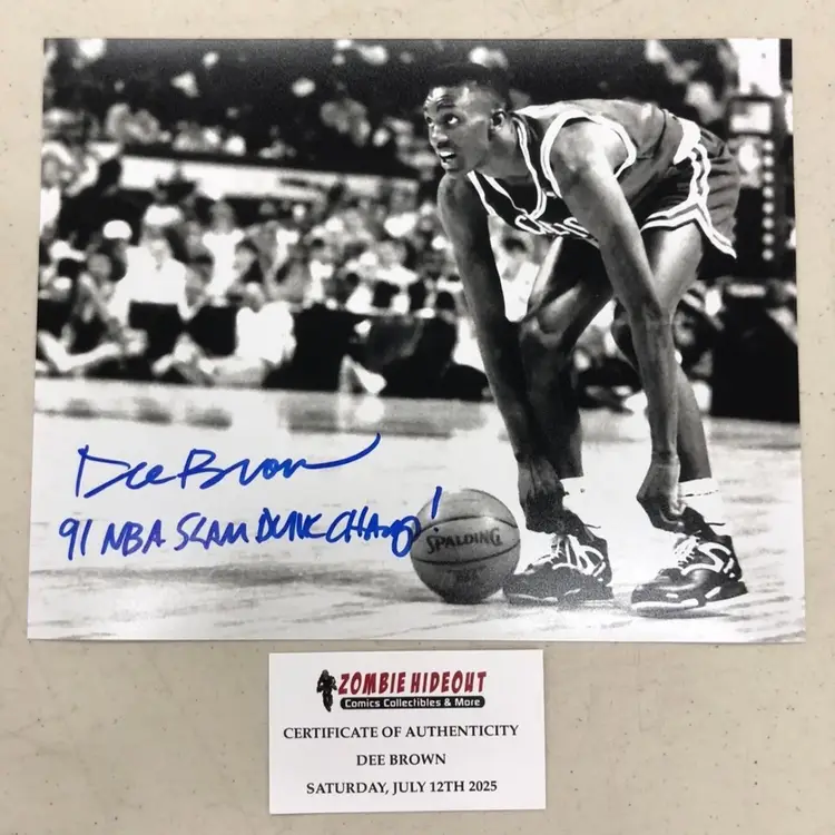 Dee Brown Signed 8x10 Autograph 91 Slam Dunk Champ Boston Celtics W/ Store CoA