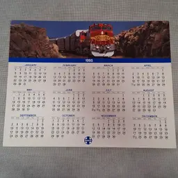 1995 Santa Fe Railway Railroad Calendar Works for 2034 2045 2051