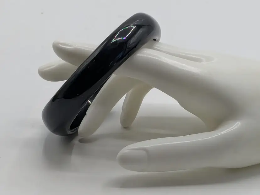 Black Acrylic Chunky Bangle Bracelet