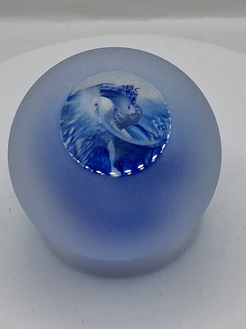 Vintage Craig Weatherby Signed Handmade, Window Waves Paperweight