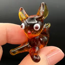 010. Derpy Amber Glass Deer Figurine