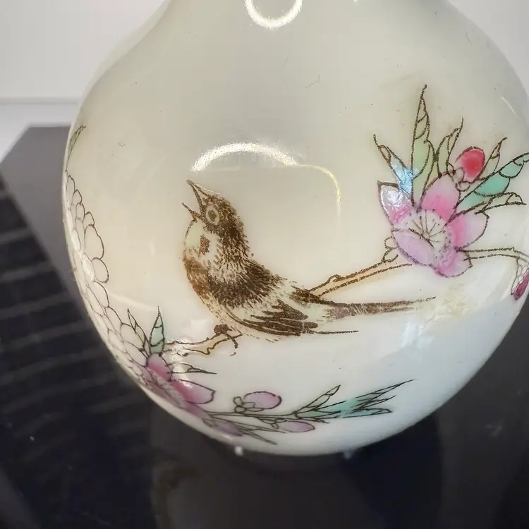 Vintage Chinese Rose Porcelain Mini Vase 4”