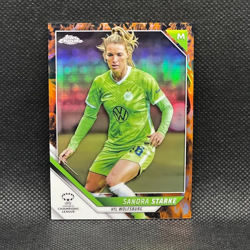 Sandra Starke 2021/22 Topps Chrome UEFA Women Inferno /75 Soccer Card