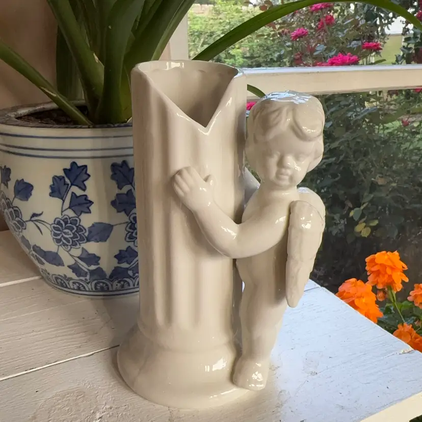 8” Ceramic Angel Vase