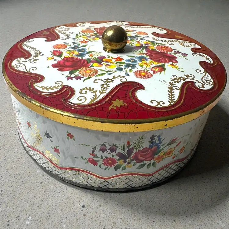 018 Daher English Round Limited Burgundy Floral 10 6.5" X 4.75"