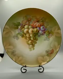 Moritz Zdekauer MZ Austria Hand Painted Grapes Collector Plate 8.75"