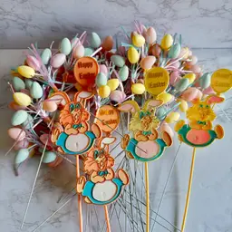 Vintage Lot of Easter Picks, Bunnies & Eggs