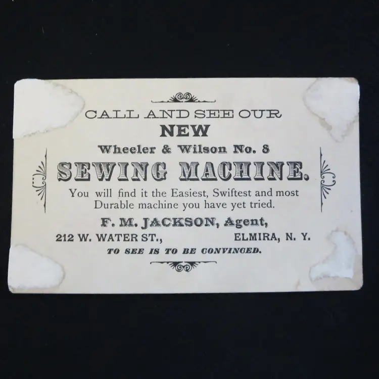 Wheeler And Wilson Sewing Machines Victorian Trade Card Antique