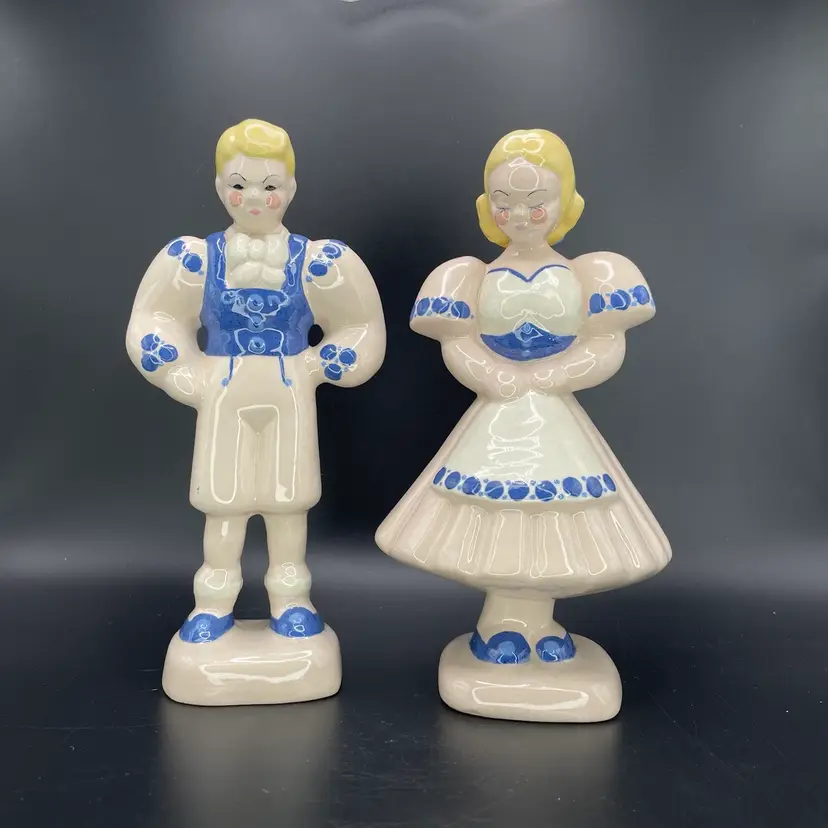 Kay Finch California Pottery German Boy Girl Figurines Vintage Set of 2