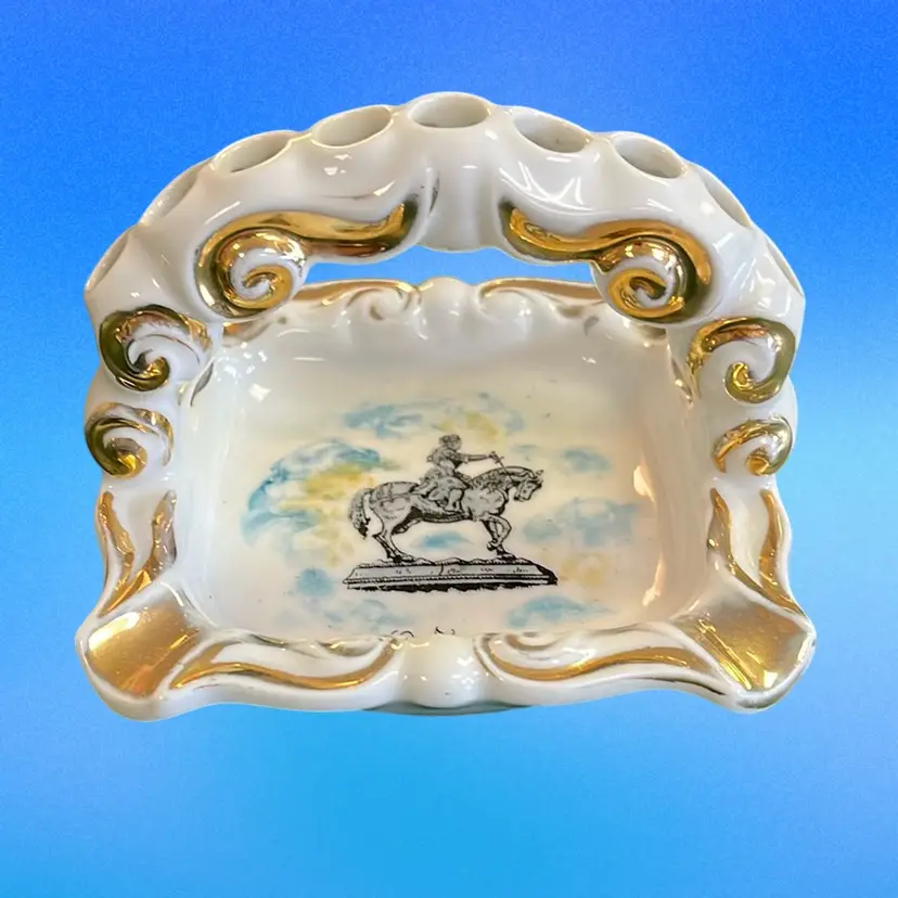 Limoges Orleans 1920s Joan Of Arc Cigarette Holder/Ashtray