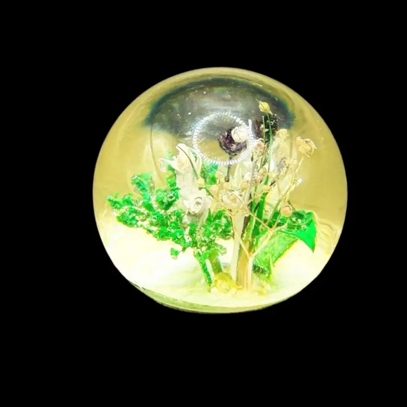 Lucite Small Floral Paper Weight