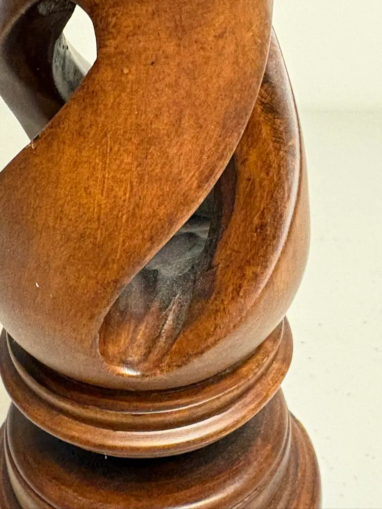 SPRIAL TURNED 8 3/4” WOODEN CANDLE STICK