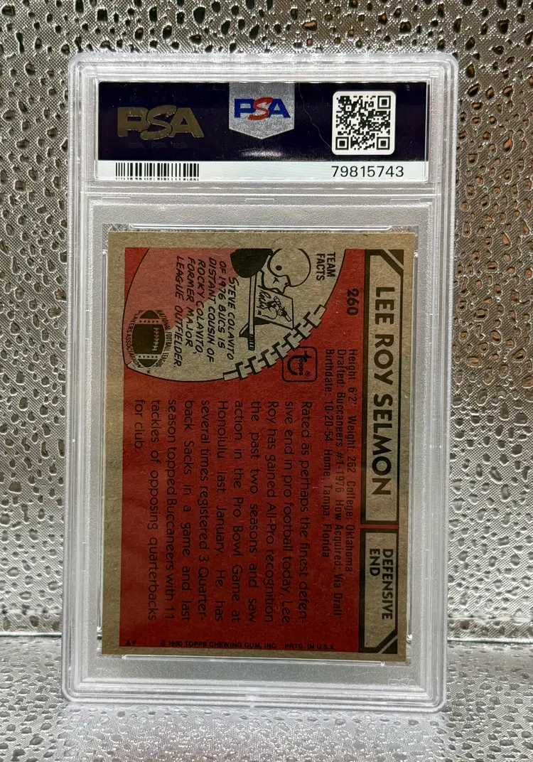 Lee Roy Selmon - 1980 Topps - Tampa Bay Buccaneers