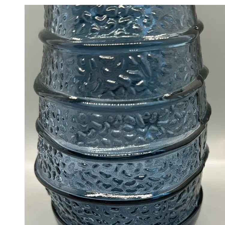 Vidrios San Miguel Spain 100% Recycled Glass Hand Made Vase 10" Tall Blue