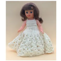 Crocheted Handmade Dress For 10” Doll. Doll Included