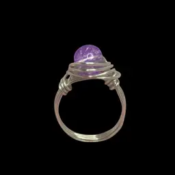 Purple Glass Bead Ring