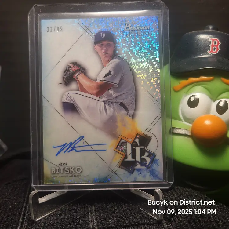 2021 Bowman Sterling Auto Speckle - Nick Bitsko Tampa Bay Rays 32/99