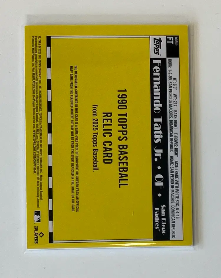 Fernando Tatis Jr. Jersey Relic San Diego Padres