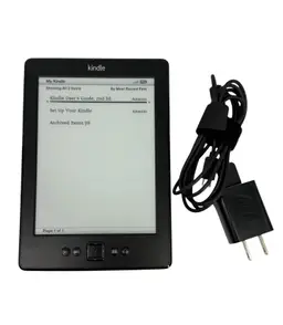 Amazon D01100 Kindle 4th Gen 2GB Wi-Fi eBook Reader w/ USB Adapter  Works