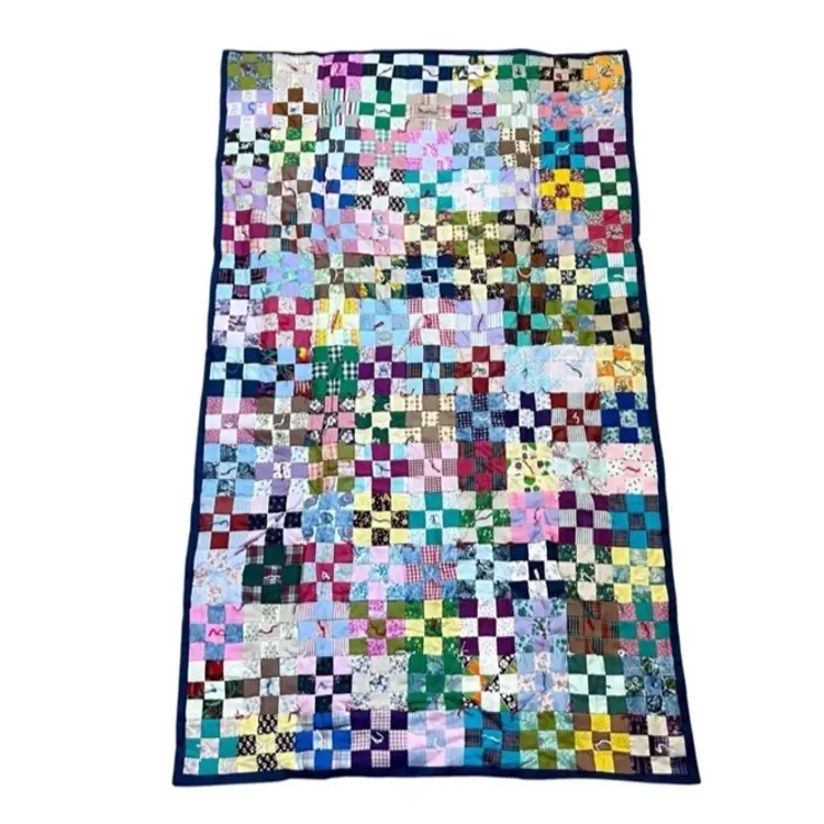 Handmade Quilted Pillow Quillow American Flag Mini Square Patchwork