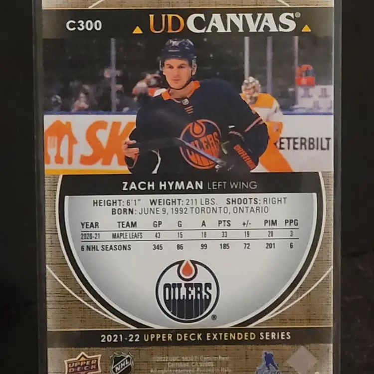 2021-22 UD Extended Series UD Canvas #C300 Zach Hyman - Edmonton Oilers