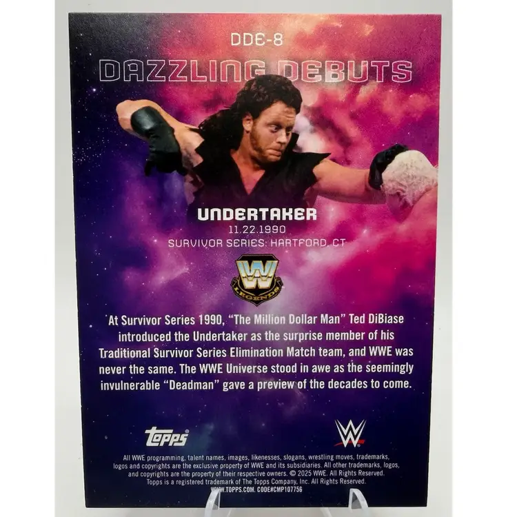Undertaker 2025 Topps Universe WWE  Dazzling Debuts WWE Legends Gold Stone #/75