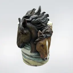 Resin 3D Horse Pencil Pen Holder Or Small Vase 4”