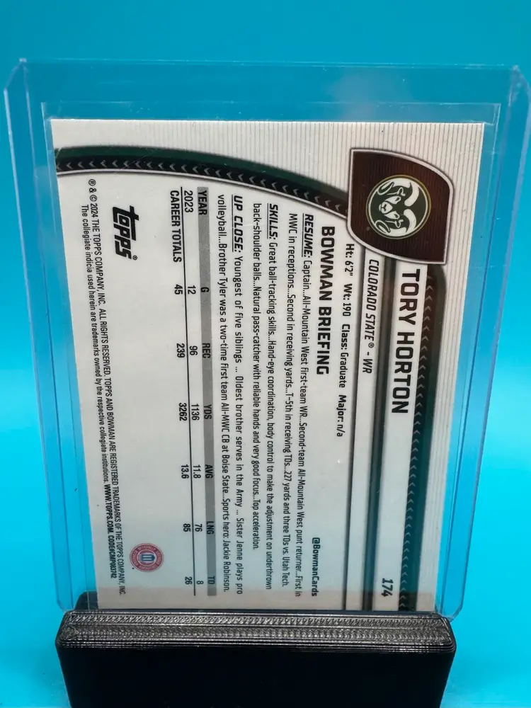 Tory Horton 1st Bowman Chrome U Sapphire Seattle Seahawks