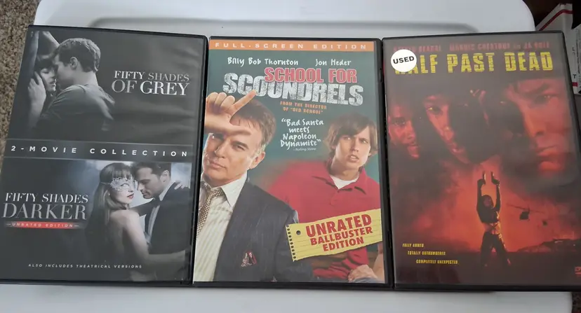 DVD Movie Collection: Fifty Shades Darker, School for Scoundrels, If Past Dead