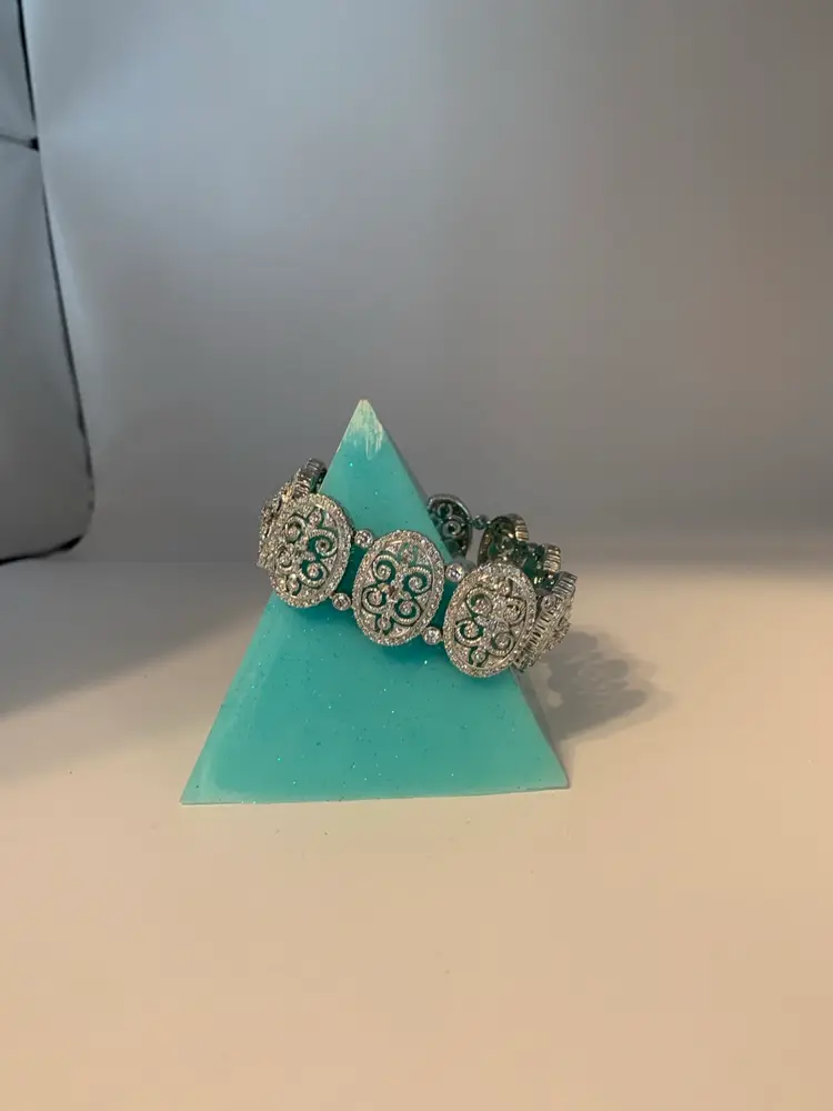 Sparkling Panel Bracelet With Rhinestones