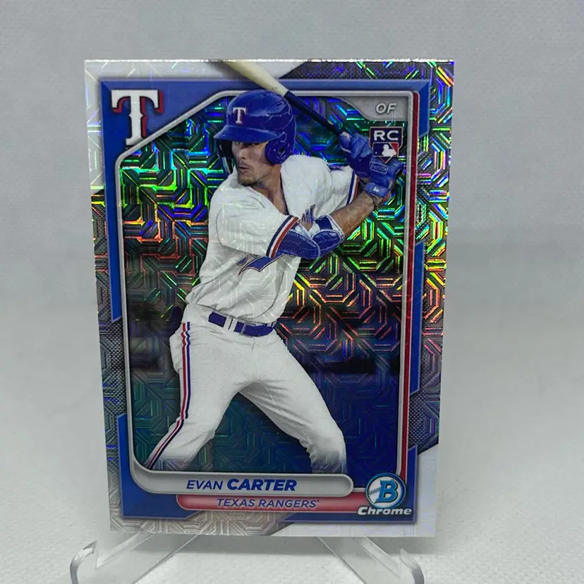 2024 Bowman Chrome Mega Mojo Refractor Evan Carter RC 46 Texas Rangers