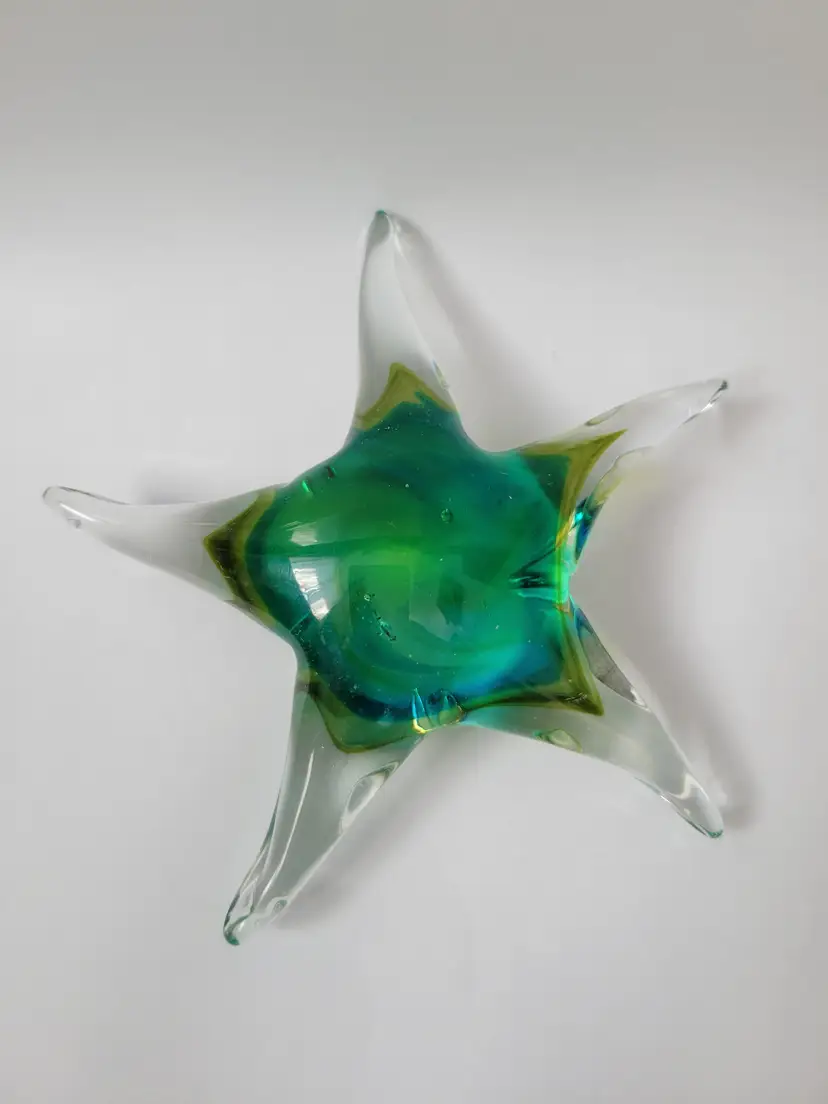 Vintage Handblown Glass Starfish Paperweight Coastal Decor