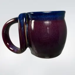 Mick Schwartz Pottery Mug Unique Twisted Handle Coffee Tea Signed 1985 Vintage