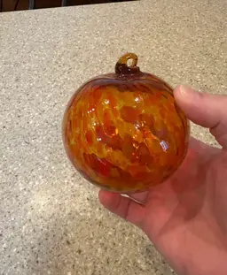Orange Art Glass Orb