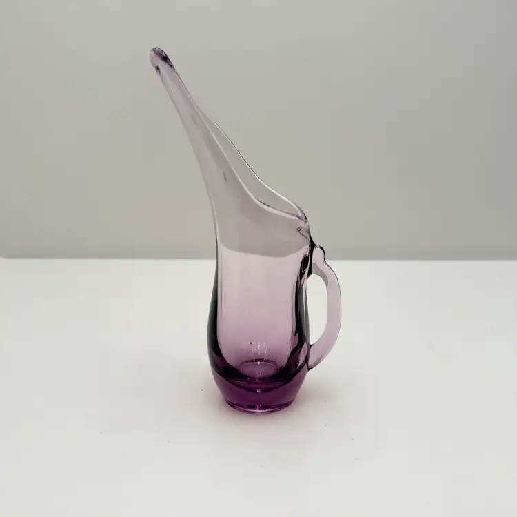 Lilac Teaberry Color Vintage Small Swung Glass Pitcher