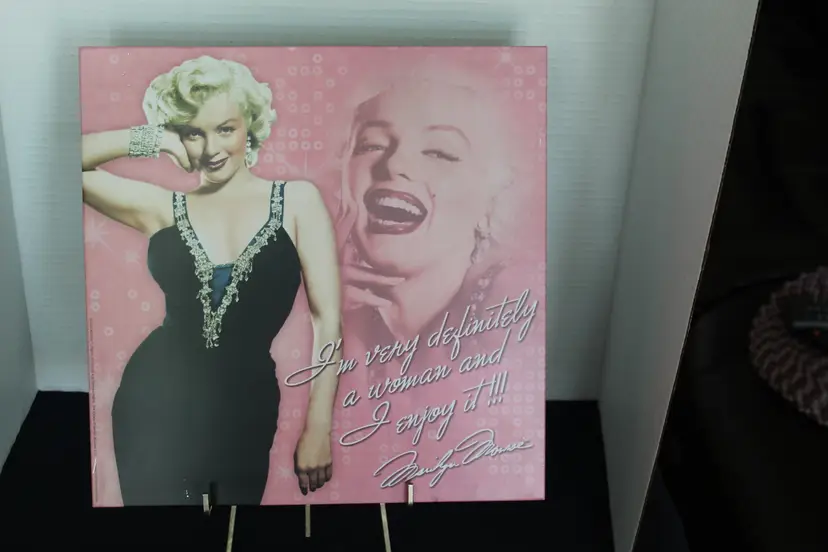 Marilyn Monroe Metal Sign Definitely A Woman 12 in. x 12 in. Grannycore Pink