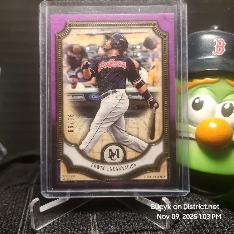 2018 Topps Museum Collection Purple - Edwin Encarnacion Cleveland Guardians 66/96