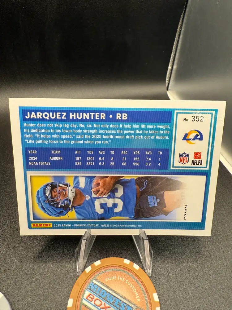 Jarquez Hunter Optic Football Emoji SP 2025 Donruss Los Angeles Rams
