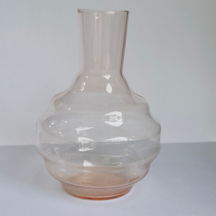 #1113 Vintage Pink Depression Glass Bedside Water Bottle No Glass