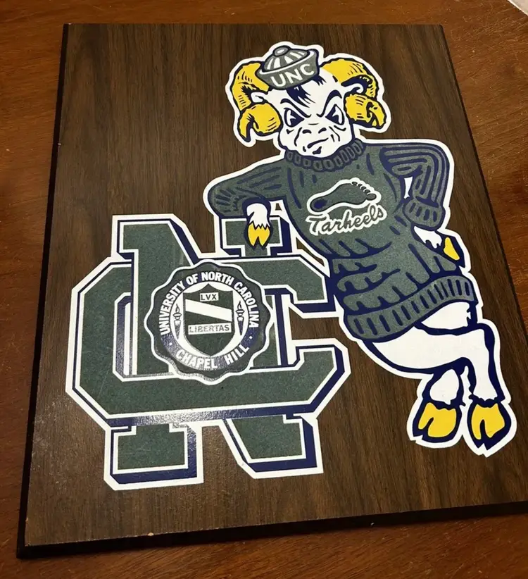 Vintage 1984 University of North Carolina Wooden Sign