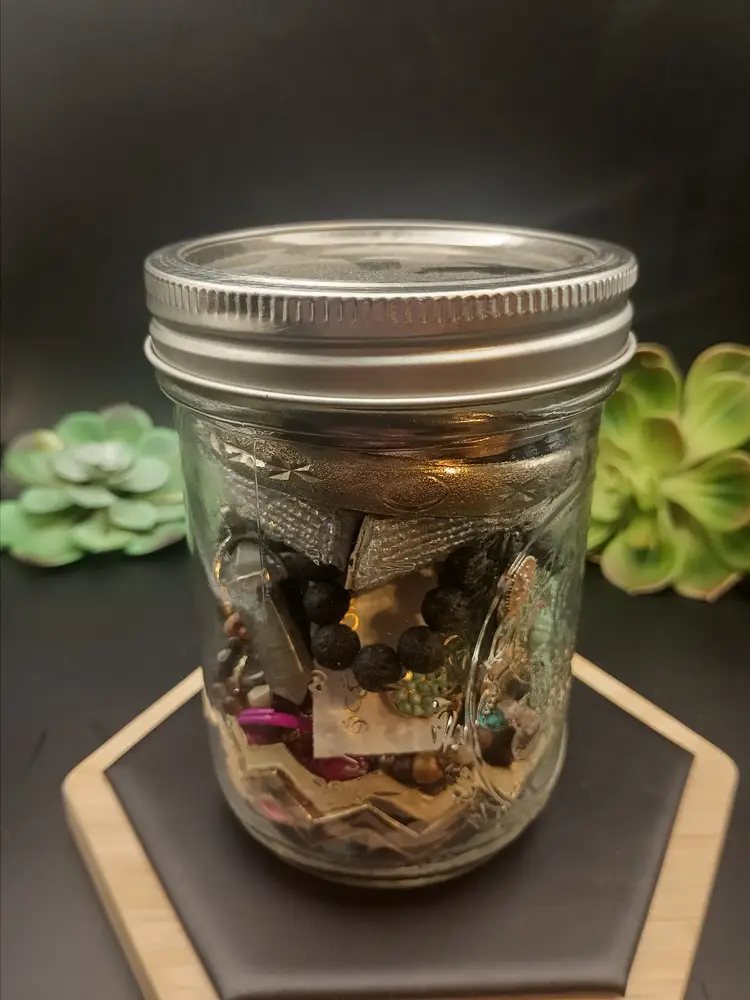 Semi Precious Stones Jewelry Jar