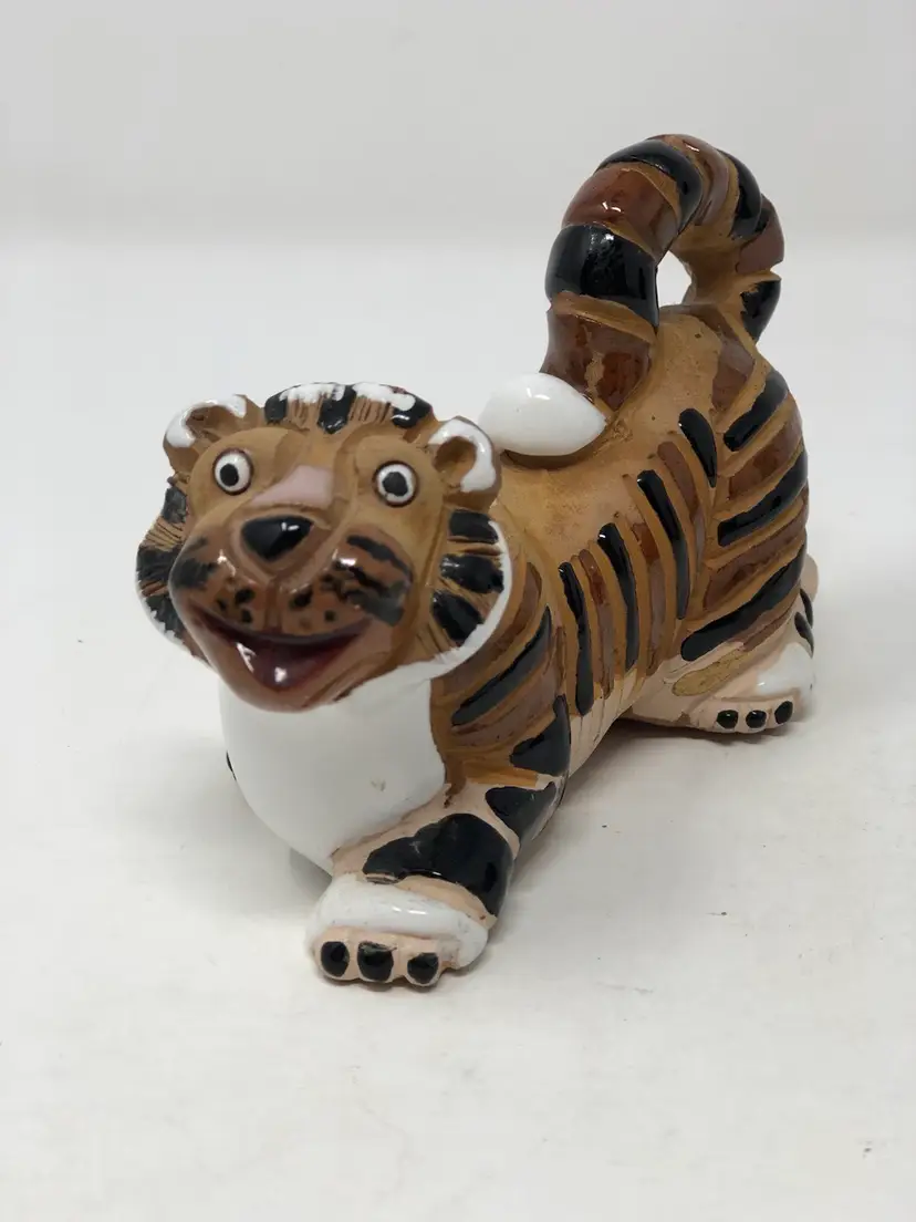 Casals Peru Enamel on Clay Tiger Figurine