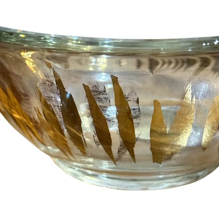 Anchor Hocking Enchant Ware featuring the gold leaf/foliage pattern 50s-60s