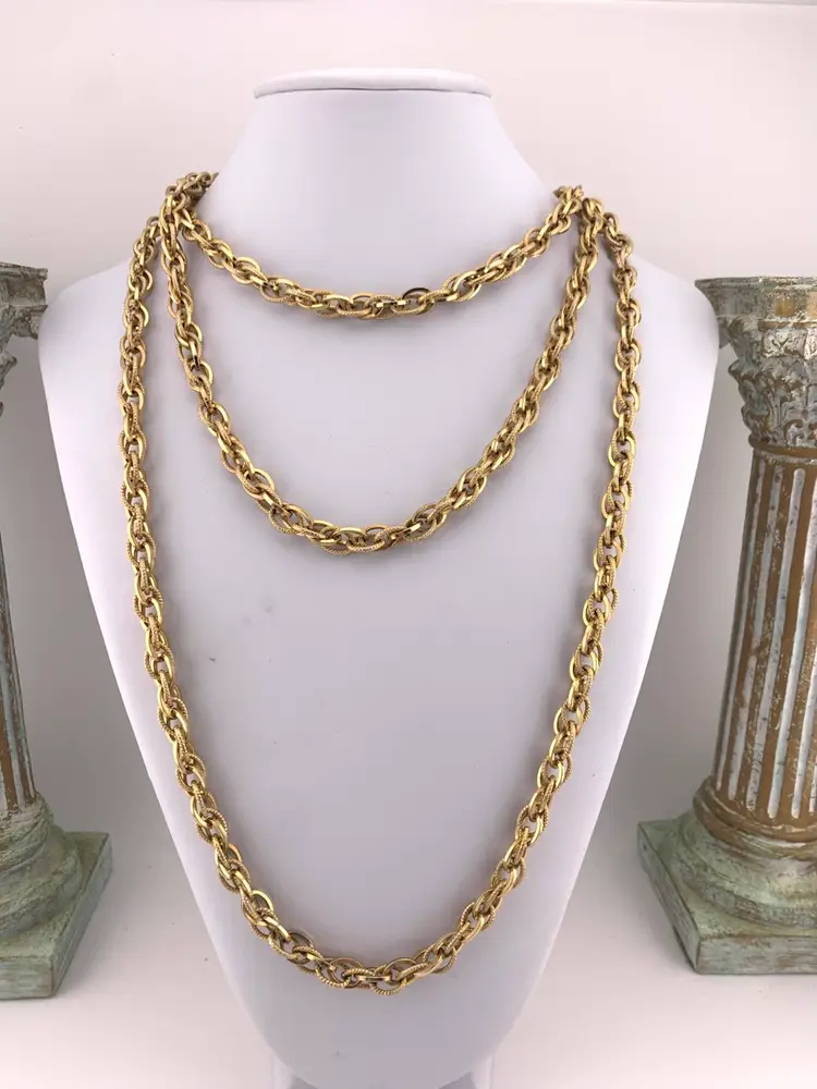 CHUNKY Vintage Napier Fancy Chain 62 Inches Long