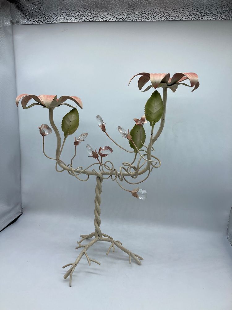Pink Flower Metal Candle/Tea lite Holder