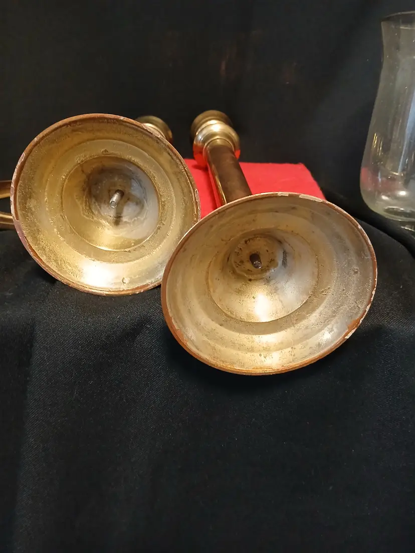 Vintage Brass Candlestick Holders Set