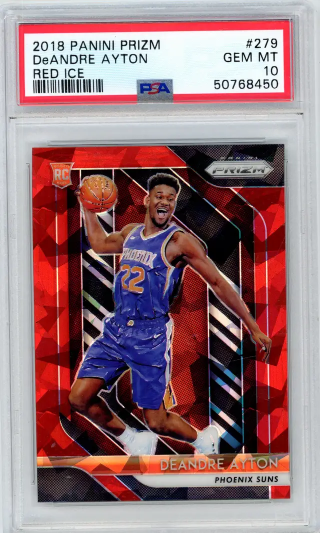 2018 Panini Prizm DeANDRE AYTON RC Rookie Red Ice Prizm #279 SUNS PSA 10 GEM MT